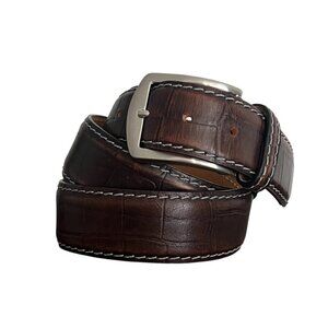 Roger Ximenez ANTAS Croc Wine Leather Mens Belt 38"
